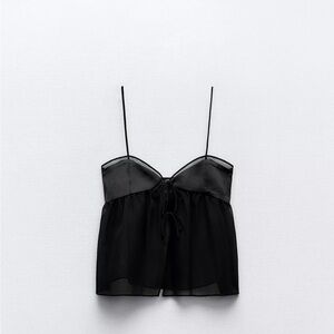 Zara Semi Sheer Camisole Top- NWT